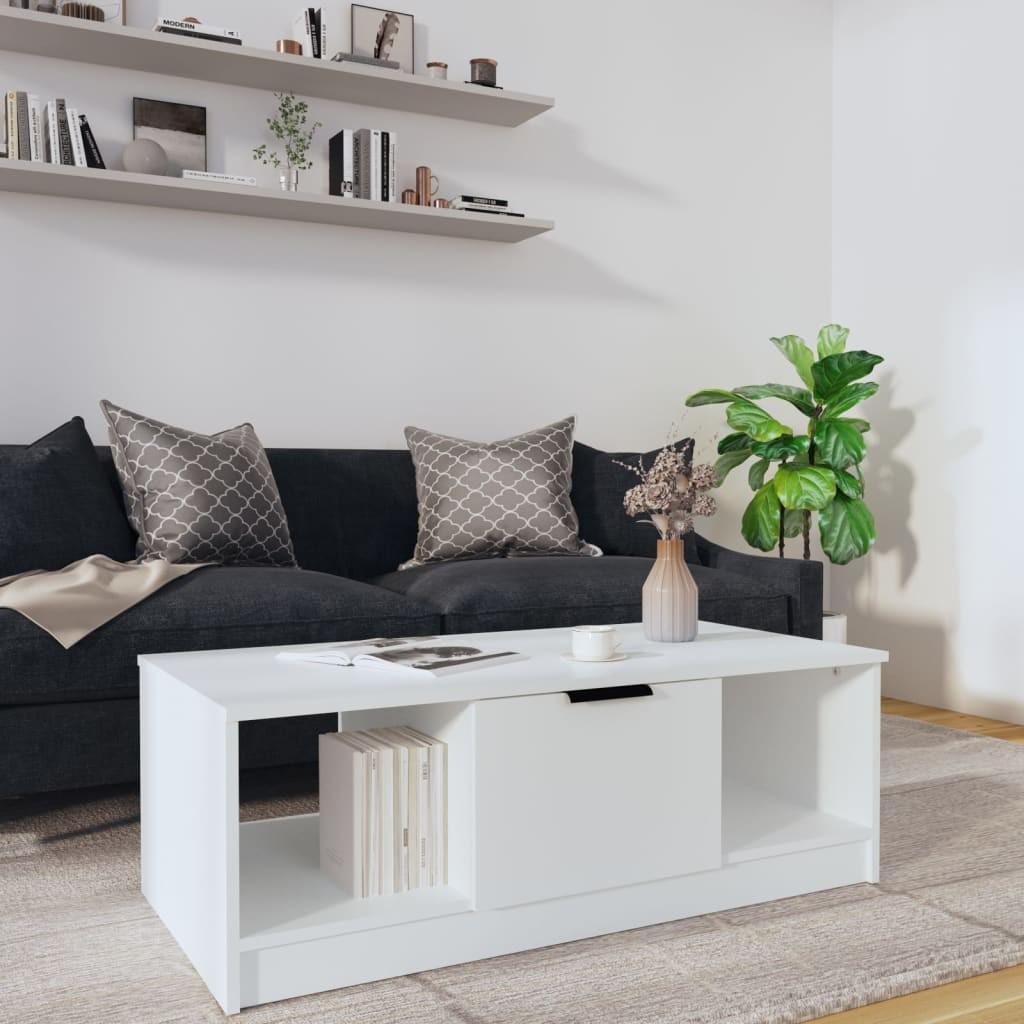 Sofabord 102x50x36 cm konstrueret træ hvid