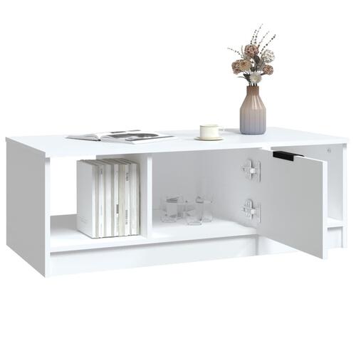 Sofabord 102x50x36 cm konstrueret træ hvid