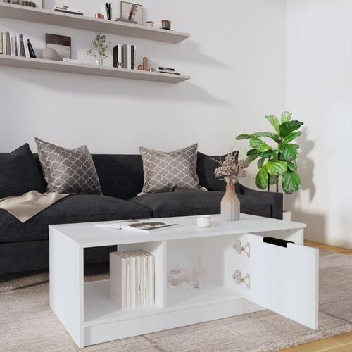 Sofabord 102x50x36 cm konstrueret træ hvid
