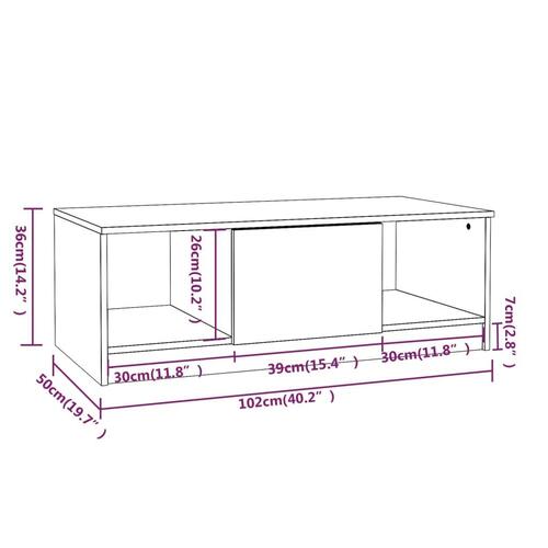 Sofabord 102x50x36 cm konstrueret træ sort