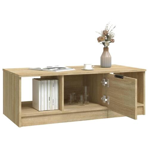 Sofabord 102x50x36 cm konstrueret træ sonoma-eg