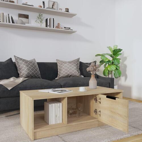 Sofabord 102x50x36 cm konstrueret træ sonoma-eg