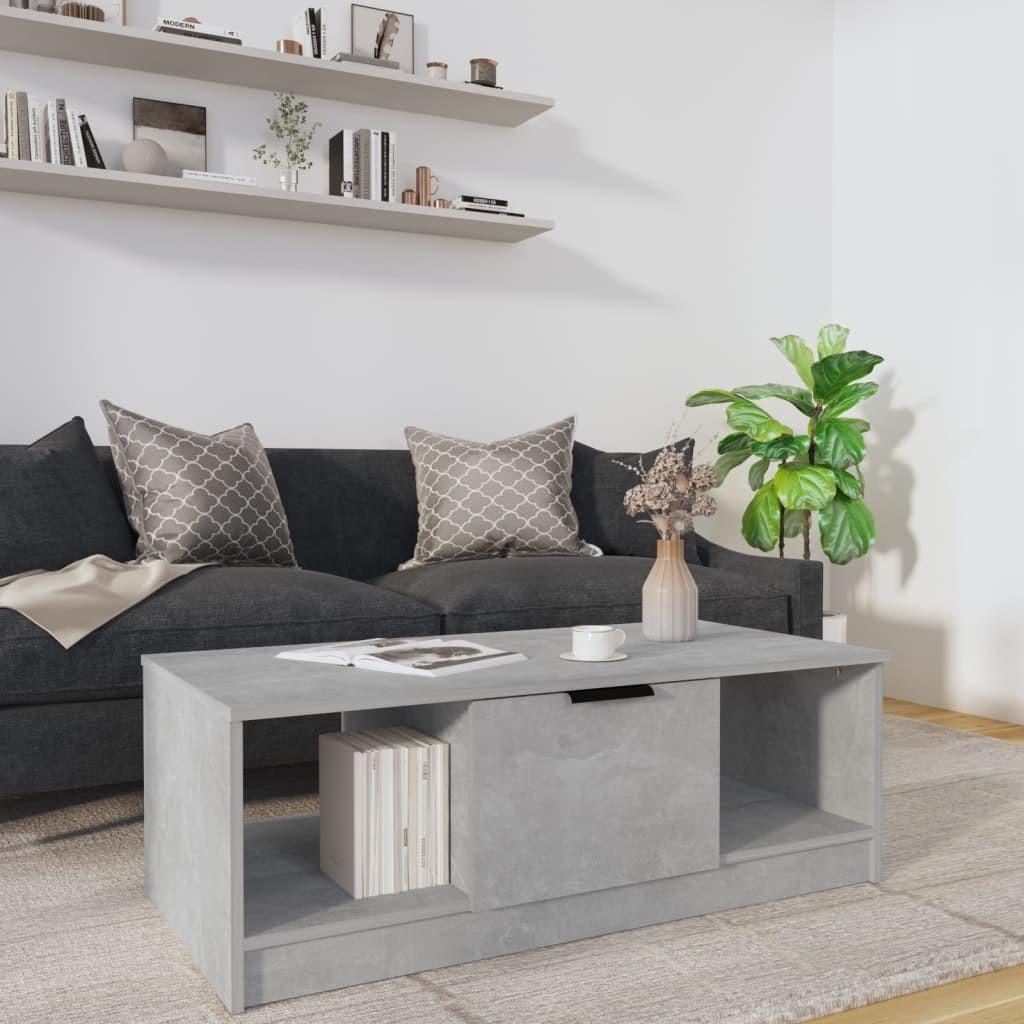 Sofabord 102x50x36 cm konstrueret træ betongrå