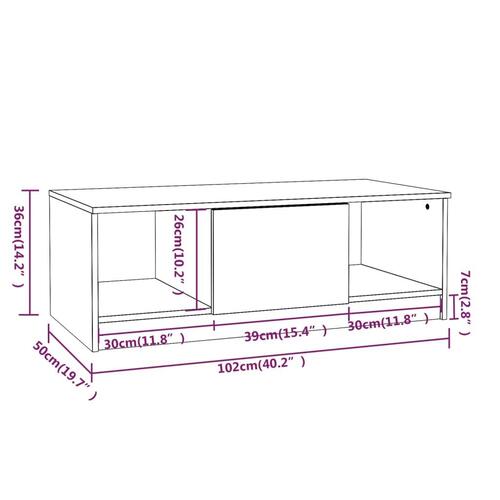 Sofabord 102x50x36 cm konstrueret træ betongrå