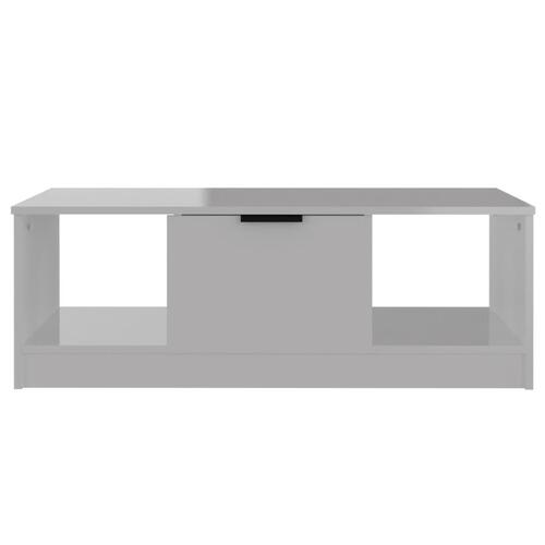 Sofabord 102x50x36 cm konstrueret træ hvid højglans