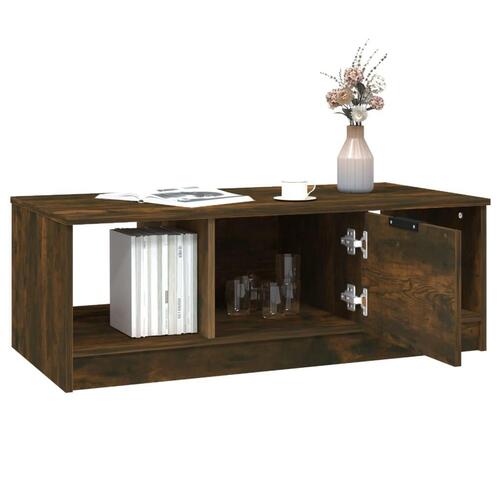 Sofabord 102x50x36 cm konstrueret træ røget egetræsfarve