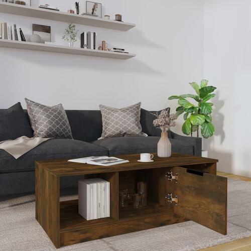Sofabord 102x50x36 cm konstrueret træ røget egetræsfarve