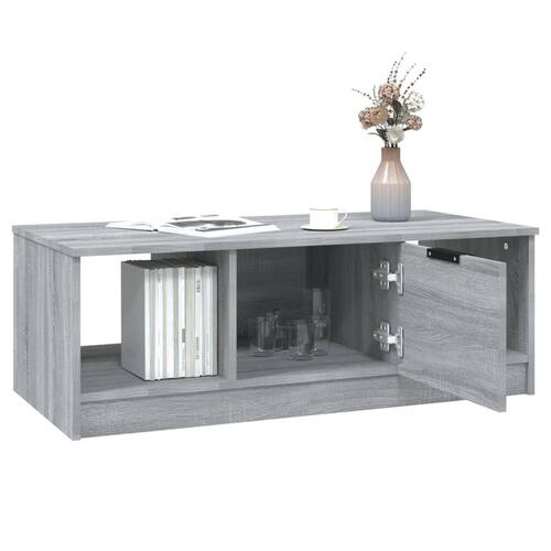 Sofabord 102x50x36 cm konstrueret træ grå sonoma-eg