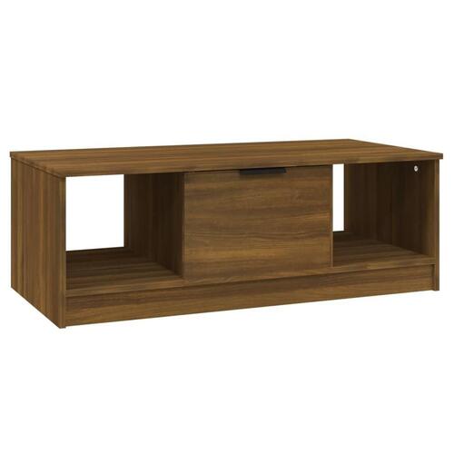 Sofabord 102x50x36 cm konstrueret træ brun egetræsfarve