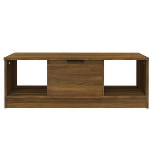 Sofabord 102x50x36 cm konstrueret træ brun egetræsfarve