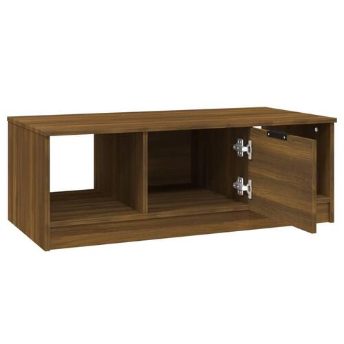 Sofabord 102x50x36 cm konstrueret træ brun egetræsfarve