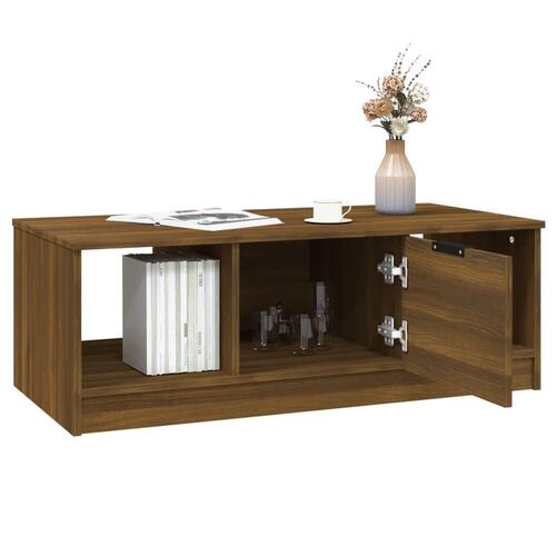 Sofabord 102x50x36 cm konstrueret træ brun egetræsfarve