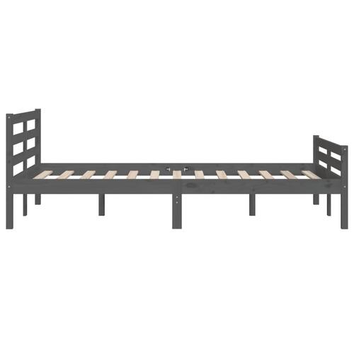 Sengeramme 140x190 cm massivt træ grå