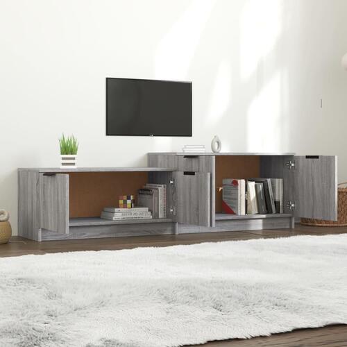 Tv-bord 158,5x36x45 cm konstrueret træ grå sonoma-eg