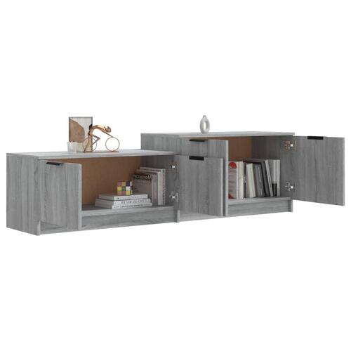Tv-bord 158,5x36x45 cm konstrueret træ grå sonoma-eg