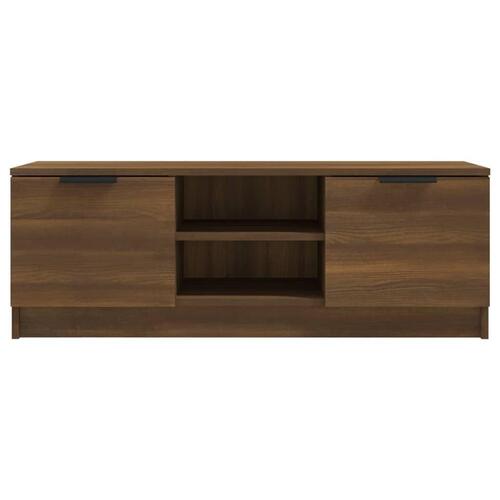 Tv-bord 102x35x36,5 cm konstrueret træ egetræ brun