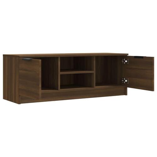 Tv-bord 102x35x36,5 cm konstrueret træ egetræ brun
