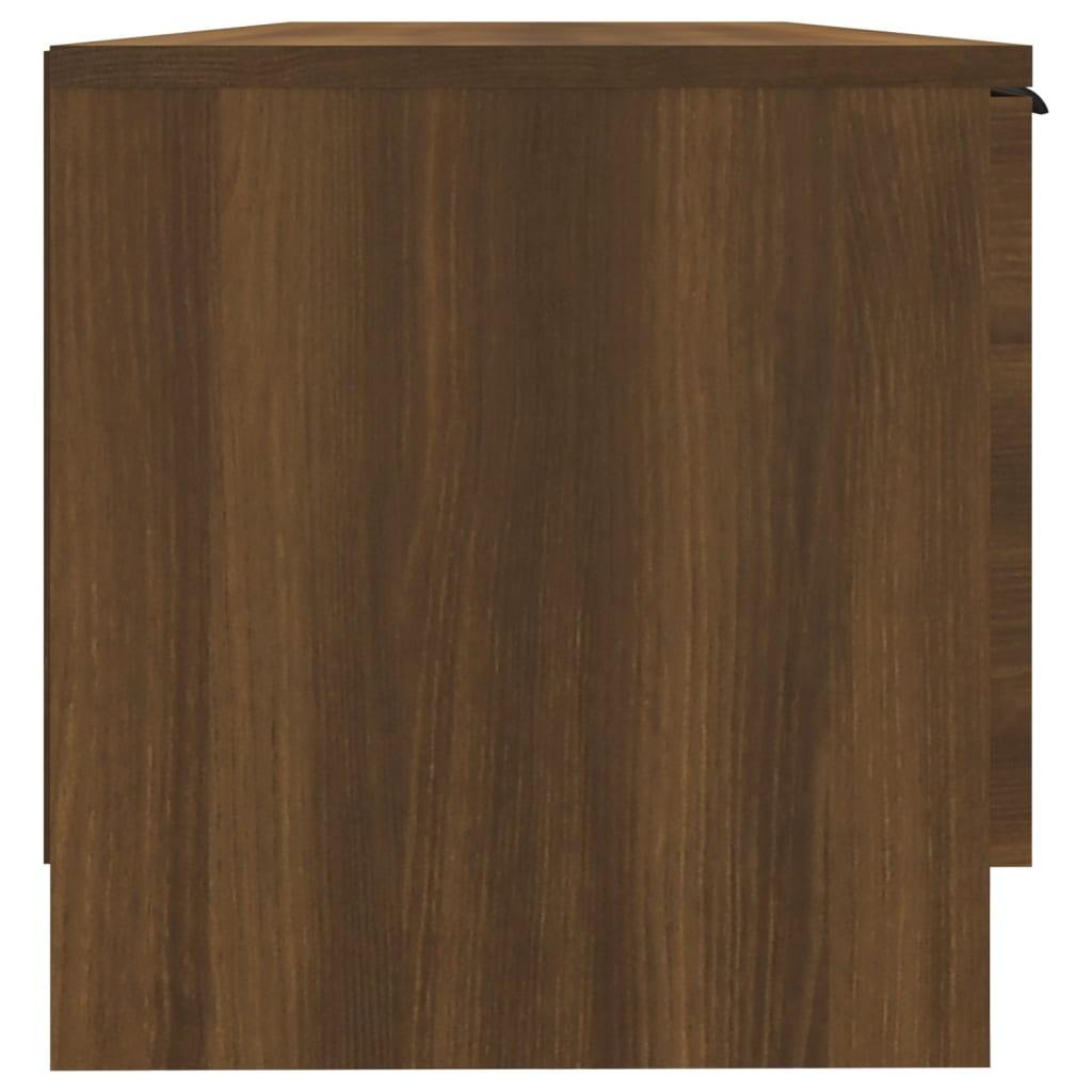 Tv-bord 102x35x36,5 cm konstrueret træ egetræ brun