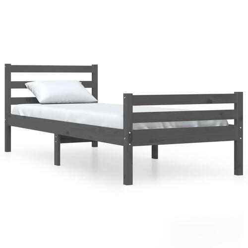 Sengeramme 100x200 cm massivt træ grå