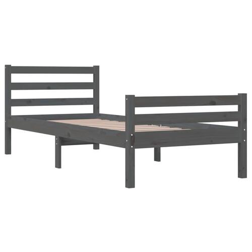 Sengeramme 100x200 cm massivt træ grå