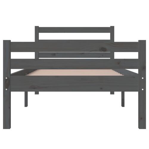 Sengeramme 100x200 cm massivt træ grå
