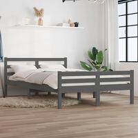 Sengeramme 150x200 cm King Size massivt fyrretræ grå