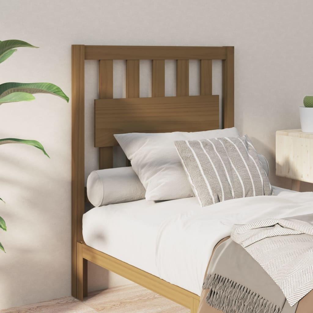 vidaXL sengegærde 80,5x4x100 cm massivt fyrretræ gyldenbrun