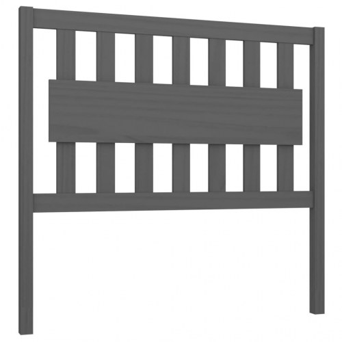 Sengegavl 105,5×4×100 cm i massivt fyrretræ - grå