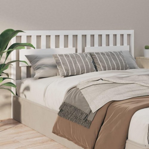 Sengegavl 125,5 × 4 × 100 cm i massivt fyrretræ - hvid