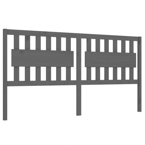Sengegavl 125,5 × 4 × 100 cm - massivt fyrretræ, grå