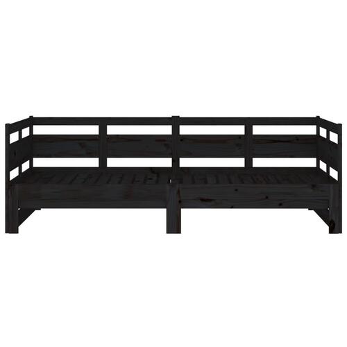 Daybed med udtræk 2x(90x200) cm massivt fyrretræ sort
