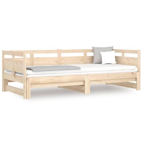 Daybed med udtræk 2x(80x200) cm massivt fyrretræ