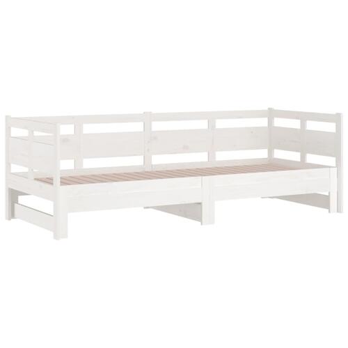 Daybed med udtræk 2x(80x200) cm massivt fyrretræ hvid