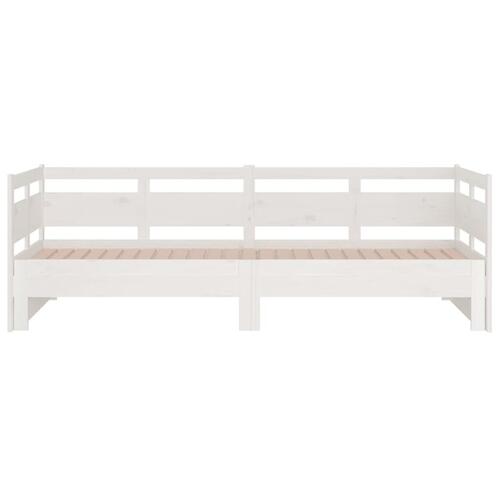 Daybed med udtræk 2x(80x200) cm massivt fyrretræ hvid