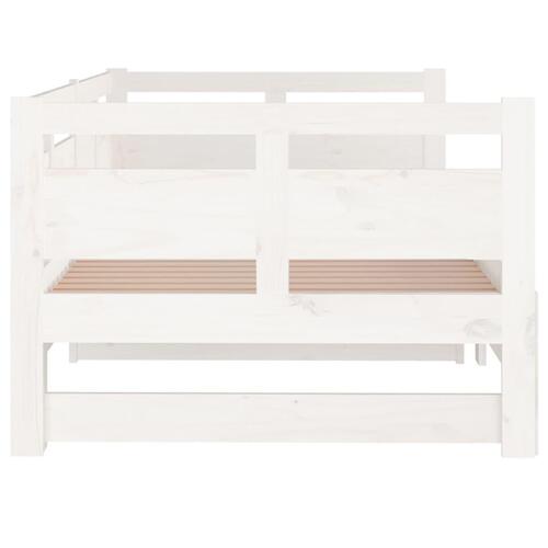 Daybed med udtræk 2x(80x200) cm massivt fyrretræ hvid
