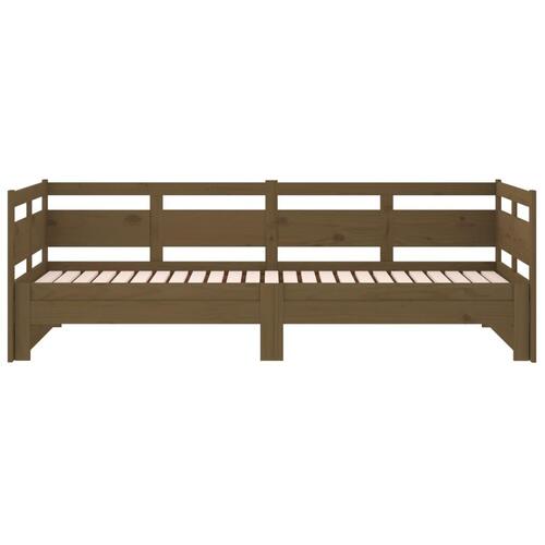 Daybed med udtræk 2x(80x200) cm massivt fyrretræ gyldenbrun
