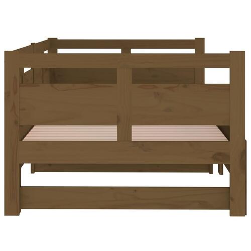 Daybed med udtræk 2x(80x200) cm massivt fyrretræ gyldenbrun