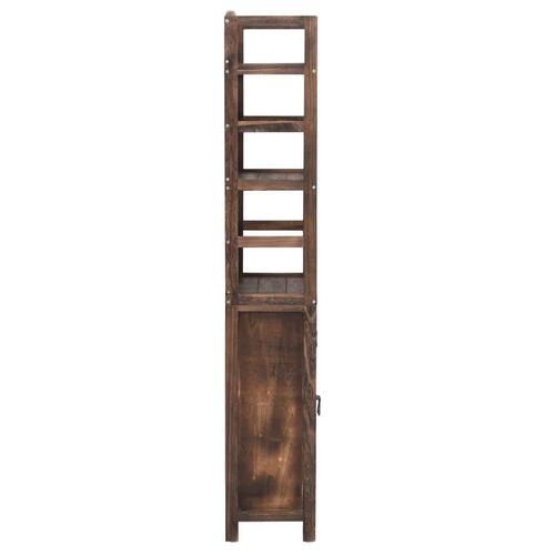 Reol 46x24x140 cm massivt kejsertræ mørkebrun