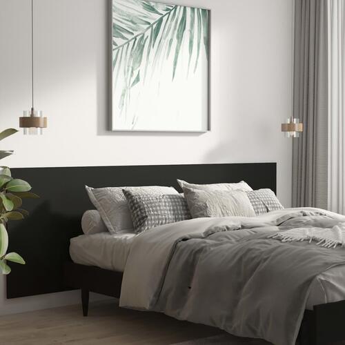 Væghængt sengegærde 240x1,5x80 cm konstrueret træ sort