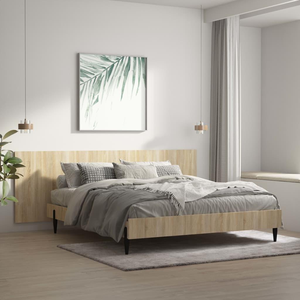 Sengegærde 240x1,5x80 cm konstrueret træ sonoma-eg