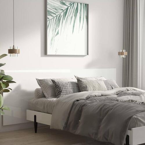 Sengegærde 240x1,5x80 cm konstrueret træ hvid højglans