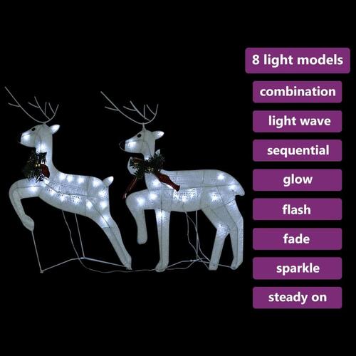Julerensdyr 2 stk. 40 LED'er hvid