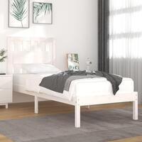 Sengeramme 100x200 cm massivt fyrretræ hvid