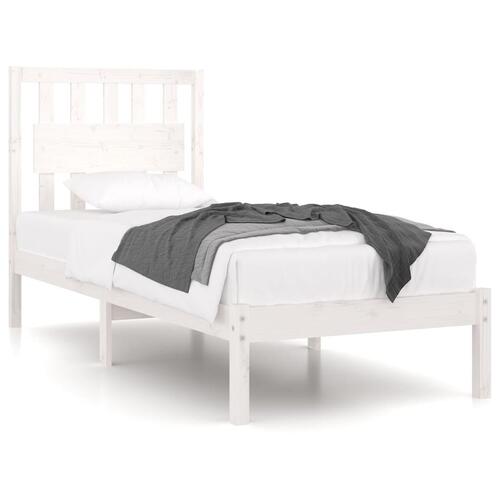 Sengeramme 100x200 cm massivt fyrretræ hvid