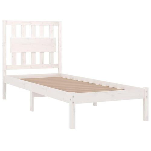 Sengeramme 100x200 cm massivt fyrretræ hvid