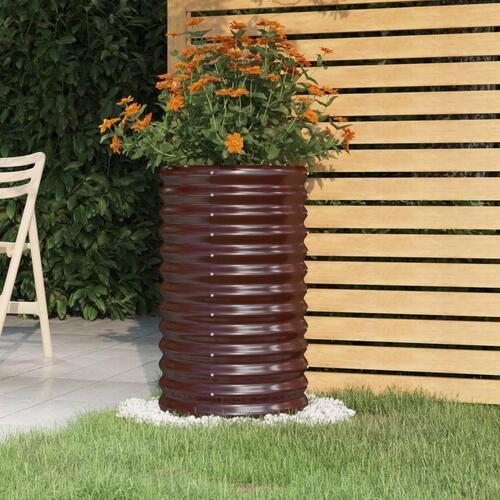 Plantekrukke 40x40x68 cm pulverlakeret stål brun
