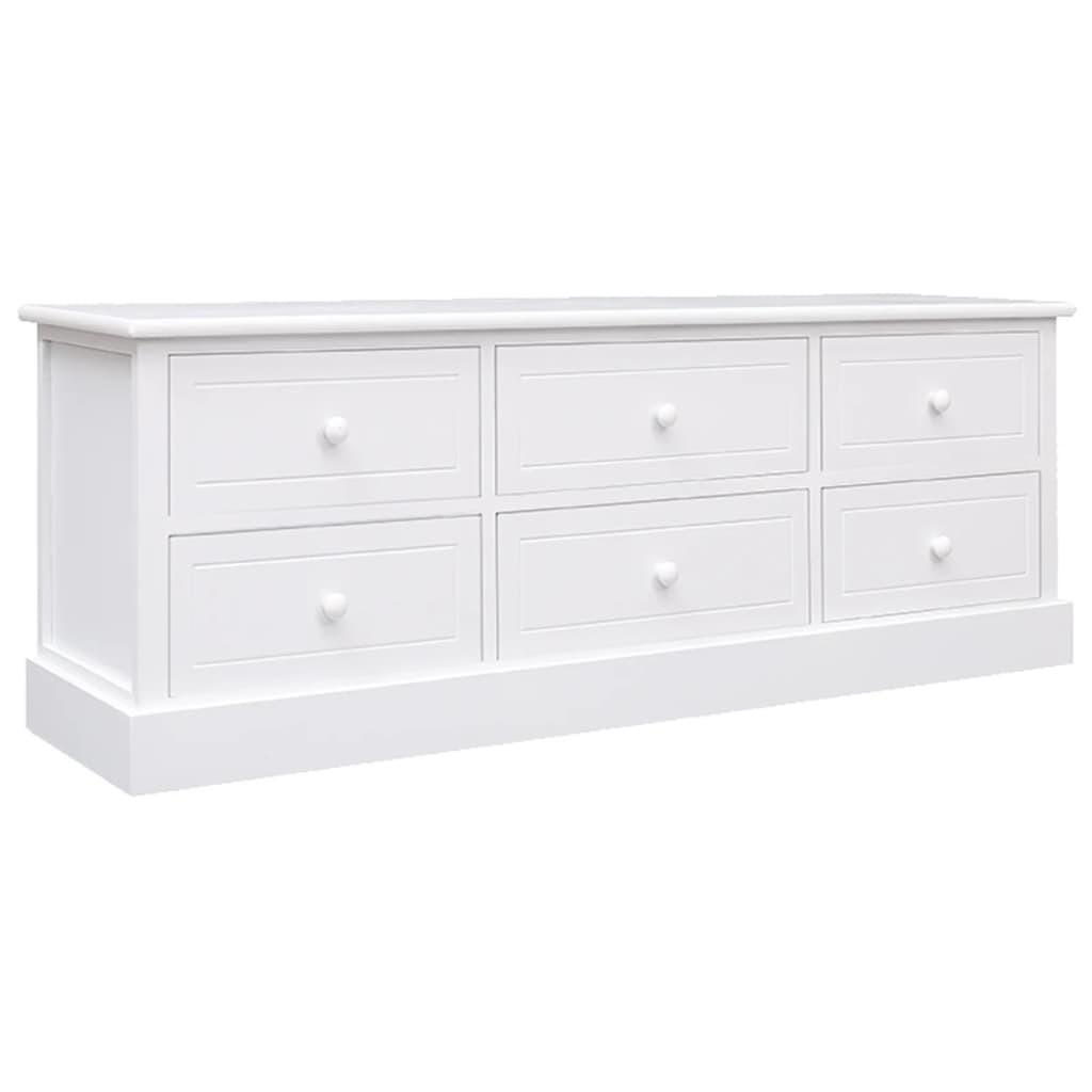 Tv-bord 108x30x40 cm massivt kejsertræ hvid