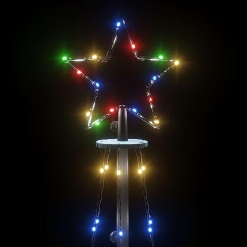 Juletræ med spyd 108 LED'er 180 cm farverigt lys