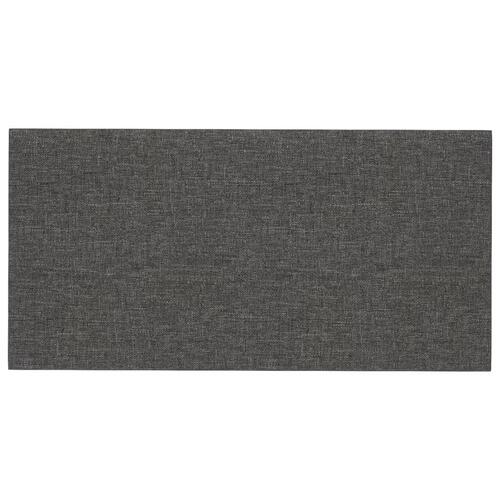 Vægpaneler 12 stk. 30x15 cm 0,54 m² stof mørkegrå