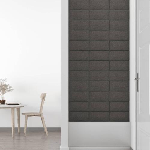 Vægpaneler 12 stk. 30x15 cm 0,54 m² stof mørkegrå